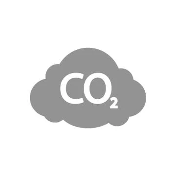 Vector illstration of co2 cloud icon. Flat design. Isolated. Stock Illustration