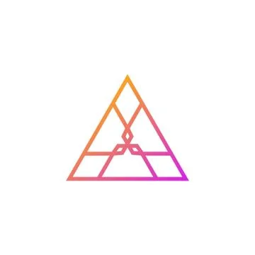 Vector illstration of colored geometric triangle logo. Isolated. Stock Illustration