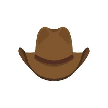 Vector illstration of cowboy hat icon. Flat design. Isolated. Stock Illustration