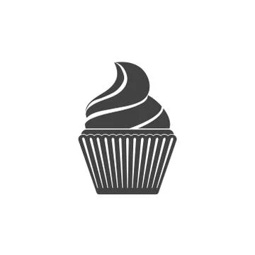 Vector illstration of cupcake icon. Flat design. Isolated. Stock Illustration