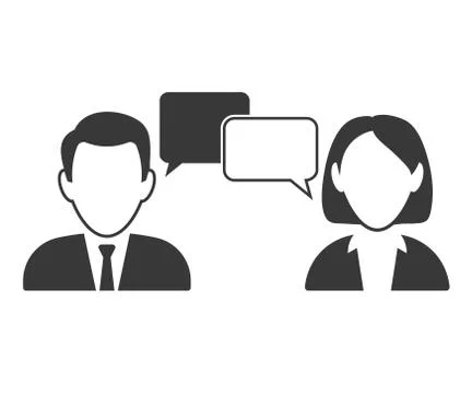 Vector illstration of dialgue icon. Flat design. Isolated. Stock Illustration