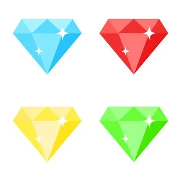 Vector illstration of diamond icon. Flat design. Isolated. Illustrazione stock