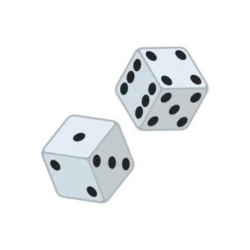 Vector illstration of dice icon. Flat design. Isolated. Stock Illustration