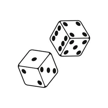 Vector illstration of dice on white background. Isolated. Stock Illustration
