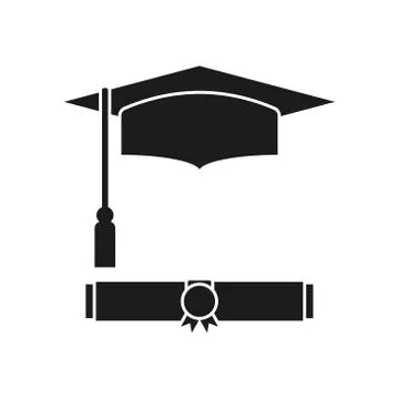 Vector illstration diploma icon. Flat design. Isolated. Stock Illustration