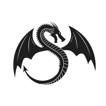 Vector illstration of dragon logo design. Isolated. 스톡 일러스트