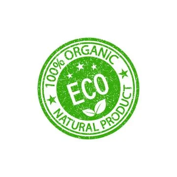 Vector illstration of eco stamp on white background. Isolated. Stock Illustration
