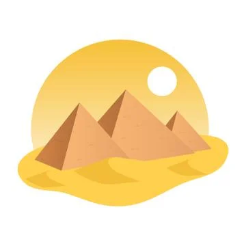 Vector illstration of egypt pyramid. Flat design. Isolated. Stock Illustration