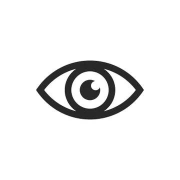Vector illstration of eye icon. Flat design. Isolated. Illustrazione stock
