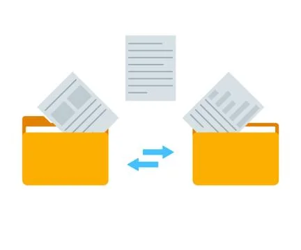 Vector illstration of file transfer on white background. Isolated. Stock Illustration