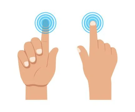 Vector illstration of finger touch set on white background. Isolated. Stock Illustration