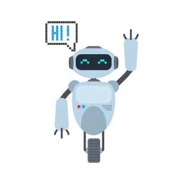 Vector illstration of frendly robot on white background. Isolated. Stock Illustration