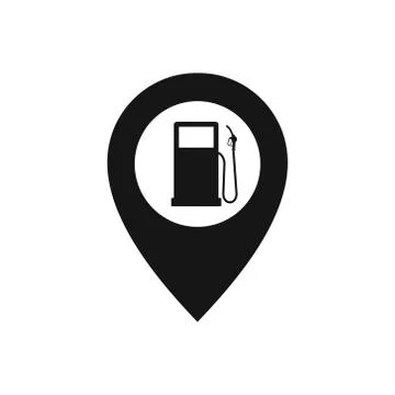 Vector illstration of gas station icon. Flat design. Isolated. Stock Illustration