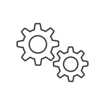 Vector illstration of gears icon on white background. Isolated. Illustrazione stock