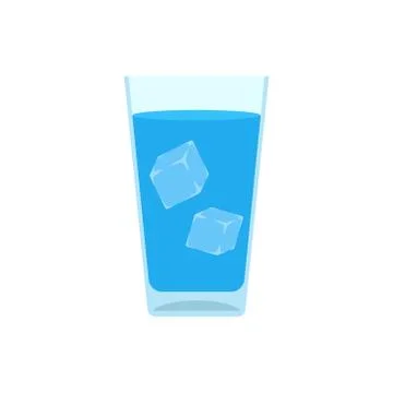Vector illstration of glass of water. Flat design. Isolated. Stock Illustration