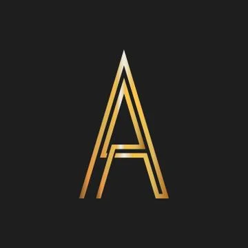 Vector illstration of gold A logo. Isolated. Stock Illustration