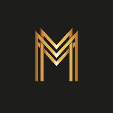 Vector illstration of gold M logo. Isolated. Stock Illustration