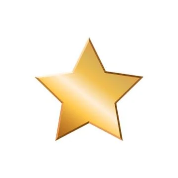 Vector illstration of gold star. Flat design. Isolated. Stock Illustration