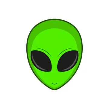 Vector illstration of green alien on white background. Isolated. Stock Illustration