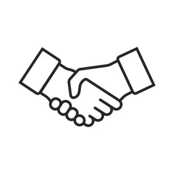 Vector illstration of handshake icon. Outline design. Isolated. Stock Illustration