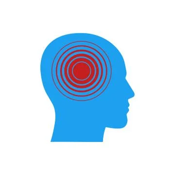 Vector illstration of head pain icon. Flat design. Isolated. Stock Illustration