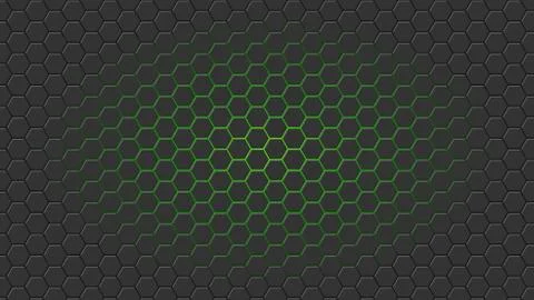 Vector illstration of hexagon background with green light. Stock Illustration