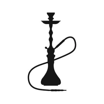 Vector illstration of hookah icon. Flat design. Isolated. Stock Illustration