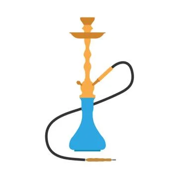 Vector illstration of hookah icon. Flat design. Isolated. Stock Illustration