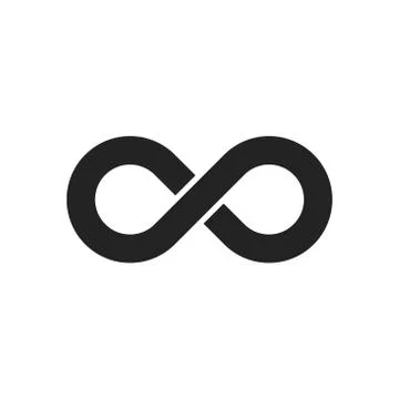Vector illstration of infinity icon. Flat design. Isolated. Stock Illustration