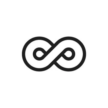 Vector illstration of infinity icon. Outline design. Isolated. Stock Illustration