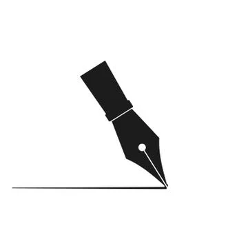 Vector illstration of ink pen icon. Flat design. Isolated. Stock Illustration