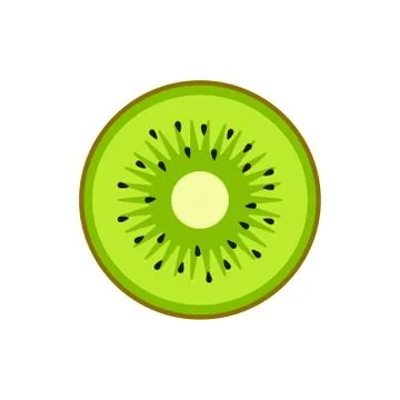 Vector illstration of kiwi icon. Flat design. Isolated. Stock Illustration