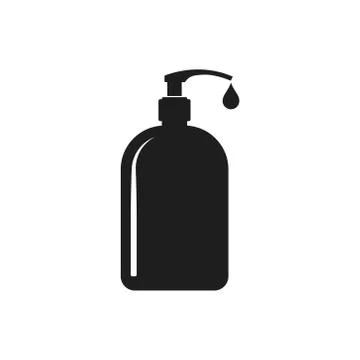 Vector illstration of liquid soap icon. Flat design. Isolated. Stock Illustration