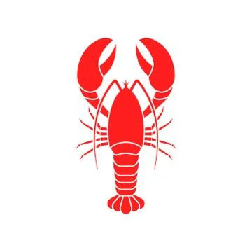 Vector illstration of lobster icon. Flat design. Isolated. Stock Illustration