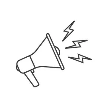 Vector illstration of ludspeaker icon. Outline design. Isolated. Stock Illustration