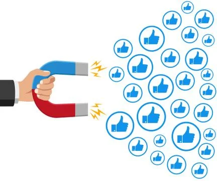 Vector illstration of like magnet. Flat design. Isolated. Stock Illustration