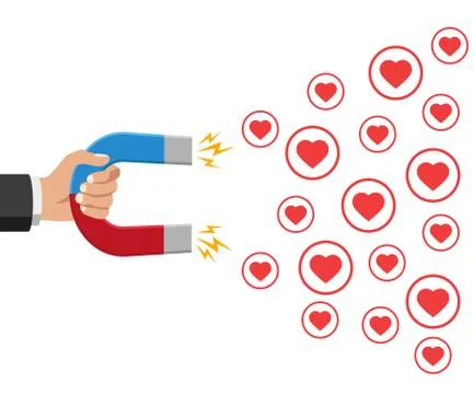Vector illstration of magnet heart on white background. Isolated. Stock Illustration