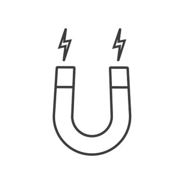 Vector illstration of magnet icon icon. Outline design. Isolated. Stock Illustration