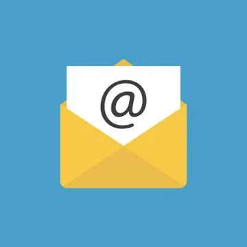 Vector illstration of mail icon. Flat design. Isolated. Stock Illustration