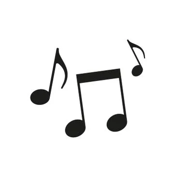 Vector illstration of music notes icon. Flat design. Isolated. Stock Illustration