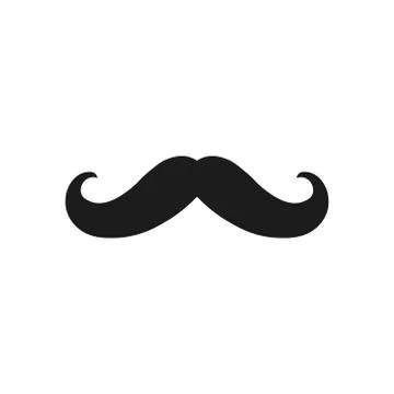 Vector illstration of mustache icon. Flat design. Isolated. Stock Illustration