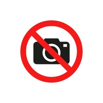 Vector illstration of no camera sign. Flat design. Isolated. Stock Illustration