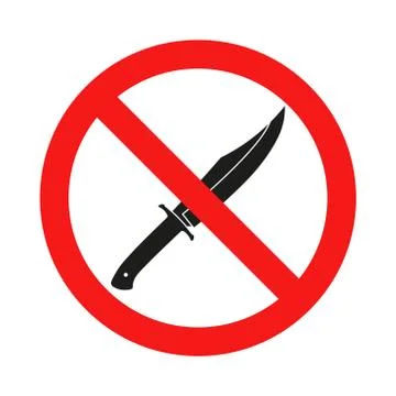 Vector illstration of no knife icon. Flat design. Isolated. Stock Illustration