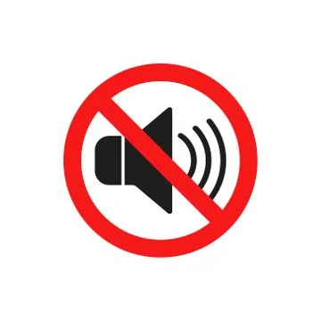Vector illstration of no sound bq icon. Flat design. Isolated. Stock Illustration