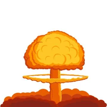 Vector illstration of nuke bomb explosion Isolated. Stock Illustration