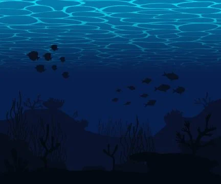 Vector illstration of ocean bottom. Flat design. Isolated. Stock Illustration