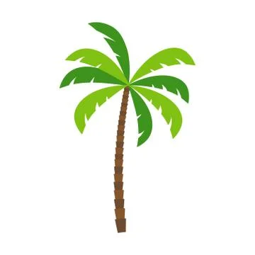 Vector illstration of palm tree icon. Flat design. Isolated. Stock Illustration