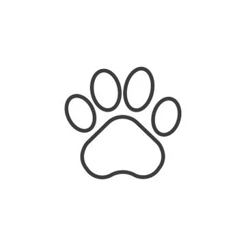 Vector illstration of paw icon. Outline design. Isolated. Stock Illustration