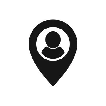 Vector illstration of person location icon. Flat design. Isolated. Stock Illustration