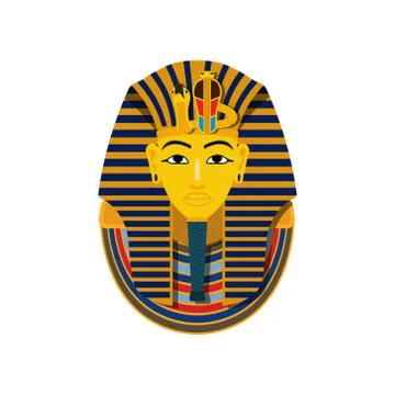 Vector illstration of pharaon mask. Flat design. Isolated. Stock Illustration